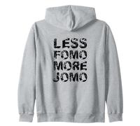 Less FOMO More JOMO Minimalist Retro Vintage Quote Design Felpa con Cappuccio