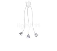 less 'n' more Athene A-3DL Lampada da soffitto LED 3 fuochi, bianco/testa alluminio - dimmerabile a taglio di fase