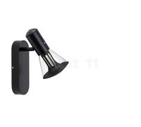 less 'n' more Ethics E-WDS Lampada da soffitto e parete LED, corpo nero/vetro traslucido chiaro - dimmerabile a taglio di fase