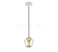 less 'n' more Ethics E-WGPL Lampada a sospensione LED, rosone bianco/paralume traslucido chiaro - casambi
