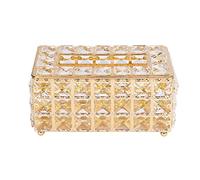 less Steel Tissu Holder, porta fazzoletti multifunzione con vetro borote, copertura alla moda per Home r, carta robusta e ue (oro)