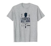 L'Essenza dell'uomo - Regalo per PAP‡, Fratello, Marito Maglietta, Uomo, Grigio Melange, L