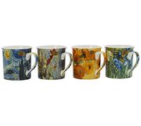 lesser and pavey Tazza in Ceramica | Van Gogh | Set di 4-12x8x9 cm Accessorio, Multicolore, 9 cm, 4 unità
