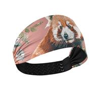Lesser Panda - Fascia elastica per capelli da donna, motivo floreale, stile bohémien, traspirante, per ciclismo, allenamento, tennis, tennis