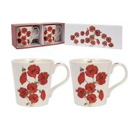Lesser & Pavey Bee-Tanical - Set di 2 tazze in ceramica con papavero o cardi floreali
