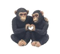 Lesser & Pavey Cheeky Monkeys Twin Heart | Ornamento decorativo per la casa con due scimmie in un design a cuore, statuetta giocosa per mensole o caminetti, idea per gli amanti degli animali e della