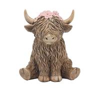 Lesser & Pavey Happy Highland, statuette di fiori di mucca delle Highland per la decorazione della casa, ornamenti ideali come regalo dell'amicizia per donne e uomini, grazioso centrotavola e