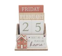Lesser & Pavey Love and Affection - Calendario da tavolo regolabile in legno, giorno e mese, riutilizzabile ogni anno