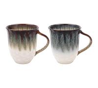 Lesser & Pavey Reactive Glaze - Set di 2 tazze da caffè in ceramica per casa o lavoro, progettate da Elements, belle tazze per tè, caffè e bevande calde