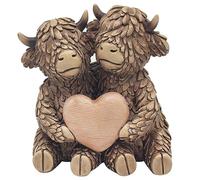 Lesser & Pavey, statuetta di Hughie Highland Cows, True Love, per casa e ufficio, decorazione per la casa, regalo per donne e uomini, bella statuetta per interni ed esterni, decorazione per soggiorno