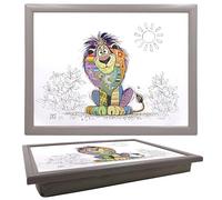 Lesser & Pavey - Vassoio con motivo "Bug Art Louis Leone", per servire cibo e colazione, comodo vassoio con cuscino a sacco per snack e cene, vassoio resistente per mangiare sul grembo per adulti