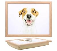 Lesser & Pavey - Vassoio con motivo Jack Russell, Robert James, per servire cibo e colazione, comodo vassoio con cuscino a sacco | vassoio resistente per mangiare sul grembo | vassoio ideale per