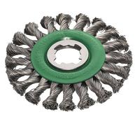 Lessmann Anti Scintillante Acciaio Inox Nodo Ruota Brush 115mm x-Lock LES47281X