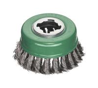 Lessmann Anti Scintillante Acciaio Inox Nodo Spazzola Tazza 85mm x-Lock