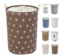 LessMo 17,7" con Coulisse Portabiancheria Bagagli Sorter, Pieghevole Pop-Up Lavanderia Cesti, Impermeabile Rotonda Cotone Lino