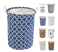 LessMo 17,7" con Coulisse Portabiancheria Bagagli Sorter, Pieghevole Pop-Up Lavanderia Cesti, Impermeabile Rotonda Cotone Lino
