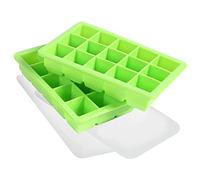 LessMo 2 Pezzi Vassoio per Cubetti, Ghiaccio in Silicone Grande con Coperchio, Salvaspazio e Impilabile, Vassoi per Cubetti di Ghiaccio Certificati LFGB e Senza BPA per Pappe e Bevande
