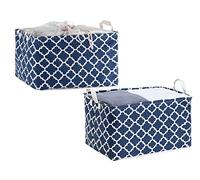 LessMo 2PCS Ampio Cestino Portaoggetti, Pieghevole Scatole per Armadio Vestiti con Coulisse, Giocattoli Cestino portaoggetti, può Essere posizionato in Bagno, Camera da Letto, ECC.