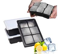 LessMo 3 Pezzi Vassoio per Cubetti di Ghiaccio, 18 Griglie, Grande Stampi per Ghiaccio in Silicone con Coperchio, Certificato LFGB, senza BPA, per Alimenti per Bambini, Cocktail, Whisky