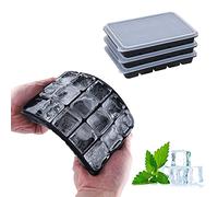 LessMo 3 Pezzi Vassoio per Ghiaccio, Stampo per Cubetti di Ghiaccio in Silicone con Coperchio, 45 Cubetti di Ghiaccio, Facile da Rilasciare, Riutilizzabile, per Bevande Fredde, Pappe