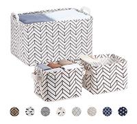 LessMo 3PCS Cestino Portaoggetti, Pieghevole Scatole per Armadio Vestiti con Coulisse, Giocattoli Cestino portaoggetti, può Essere posizionato in Bagno, Camera da Letto,Uno Grande e Due Piccoli