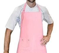 LessMo Barbecue Grembiule, Grembiule da Cucina 100% Cotone Grembiule con Laccio Regolabile e Due Tasche, qualità Professionale, 70 x 85cm, Rosa