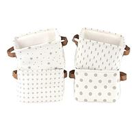 LessMo Set di 4 Addensare Cestini Portaoggetti, Stoccaggio Pieghevoli in Tessuto Cestino Organizzatore Secchio per Scaffali e Scrivanie, Contenitori per Armadio