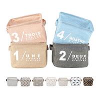 LessMo Set di 4 Cestini Portaoggetti, Stoccaggio Pieghevoli in Tessuto Cestino Organizzatore Secchio per Scaffali e Scrivanie, Contenitori per Armadio