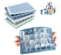 LessMo Vassoio per cubetti di Ghiaccio, 2 Pezzi per cubetti di Ghiaccio in Silicone con coperchi antispruzzo, cubetti di Ghiaccio Flessibili e Facili da Rimuovere, Adatti per Cocktail, Whisky (Colore)