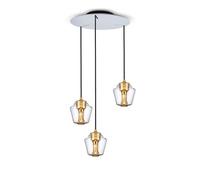 less'n'more ETHICS lampada a sospensione 3 luci rotonda, LED, E-3GPL-400-P1-KGG-GC, ETHICS [Lampade per Interni > Lampade a Sospensione]