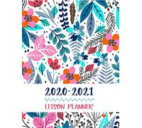 Lesson Planner: Teacher Agenda For Class Organization and Planning | Weekly and Monthly Academic Year (July - August) | Blue Floral