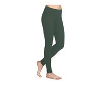 LessThanTenQuid Missloved TM Leggins in tinta unita elasticizzati, in viscosa Bottle Green 40 IT/42 IT (Small/Medium)