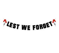 Lest We Forget - Bandierine con papavero per il giorno della memoria, decorazioni per il giorno della memoria, fiori di seta di papavero per il giorno della memoria, decorazioni per il giardino e per