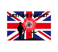 Lest We Forget Flag, Remembrance Day Poppy Flags