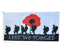 Lest We Forget Poppy 5'x3' Rope and Toggle Boat Flag - ULTIMI POCHI