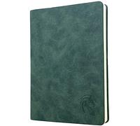 LeStallion Bel taccuino verde scuro - 120 g/m² penna stilografica A5 verde - 210 pagine numerate, contenuto della tabella, diario in similpelle con copertina morbida | Taccuino di lusso di fascia alta