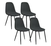 Lestarain 4 pezzi Sedie sala da Pranzo in Velluto a Coste, Sedie Cucina con Schienale, Sedia Ergonomica, Gambe Metalliche, Seduta Imbottita per Camera da Letto, Salotto, Grigio Scuro LCNI123002-4