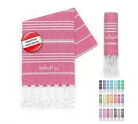 LeStoff Telo mare - 100% Cotone bio, 50 x 100 cm, Prelavato, Assorbente, Asciugatura Rapida, Leggero, Fouta, Telo Ospite, Telo Doccia, Telo Yoga, Telo Benessere, Asciugamano Sportivo (Fuchsia)