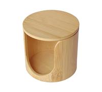 Lesunbak Scatola portaoggetti per tamponi struccanti, porta asciugamani per viso, supporto in legno, scatola di immagazzinaggio di diametro 10 cm, scatole rotonde per stoccaggi, Scatole di