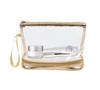 Lesunbak Trousse per trucchi da viaggio, organizer portatile a doppio strato, per la casa, viaggi, spettacoli teatrali, feste, viaggi d'affari, Oro, Refer to description, Unisex
