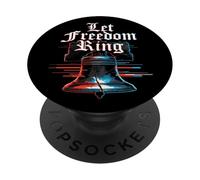Let Freedom Ring Liberty Bell USA 250 luglio 4 Glitch PopSockets PopGrip Adesivo