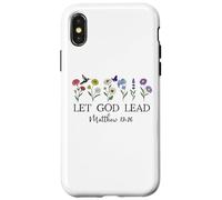 Let God Lead Matthew 19:26 God Quote All Things Are Possible Custodia per iPhone X/XS