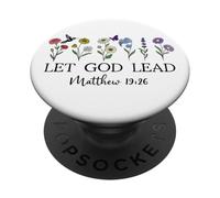 Let God Lead Matthew 19:26 God Quote All Things Are Possible PopSockets PopGrip Adesivo