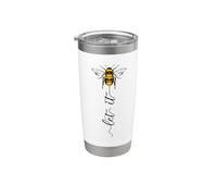 Let It Bee - Api dolci disegnate a mano da apicoltore Bicchiere termico in acciaio inox doppia parete