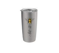 Let It Bee - Api dolci disegnate a mano da apicoltore Bicchiere termico in acciaio inox doppia parete