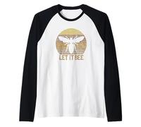 Let It Bee - Api Dolci Disegnate a Mano da Apicoltore Maglia con Maniche Raglan