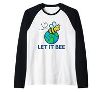 Let it Bee Earth Day Divertente Salvare Il Pianeta Amante delle api Maglia con Maniche Raglan