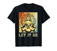 Let It Go Buddha Meditation T-Shirt Vintage Zen Buddhist Maglietta