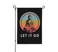 Let It Go Meditation Zen Buddhist Bandiera All'Aperto Durevole Bandiera Da Cortile Con Occhielli Bandiere Da Giardino Per Prato Festival Il Portico 30X45cm