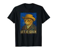Let It Gogh Kitten Selfie Art Lover Style Vincent Van Gogh Maglietta